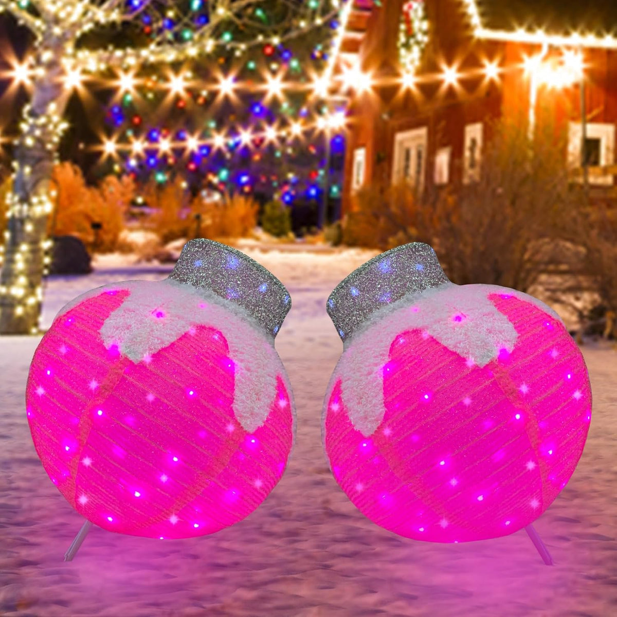Esferas de Navidad Iluminadas para Decoración al Aire Libre, 2 Unid...