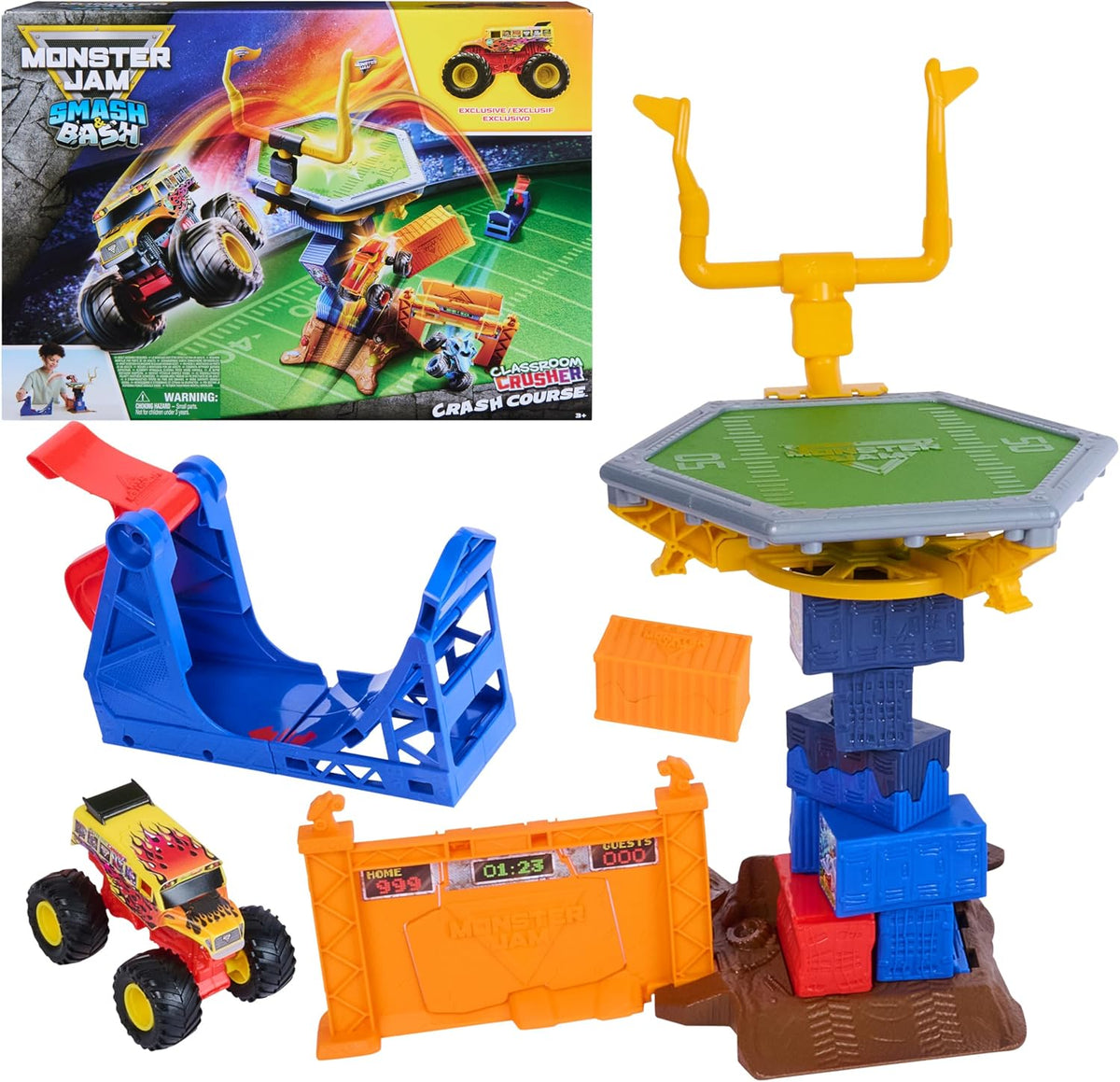 Juego de Monster Jam Smash & Bash Crash Course Monster Truck | Excl...