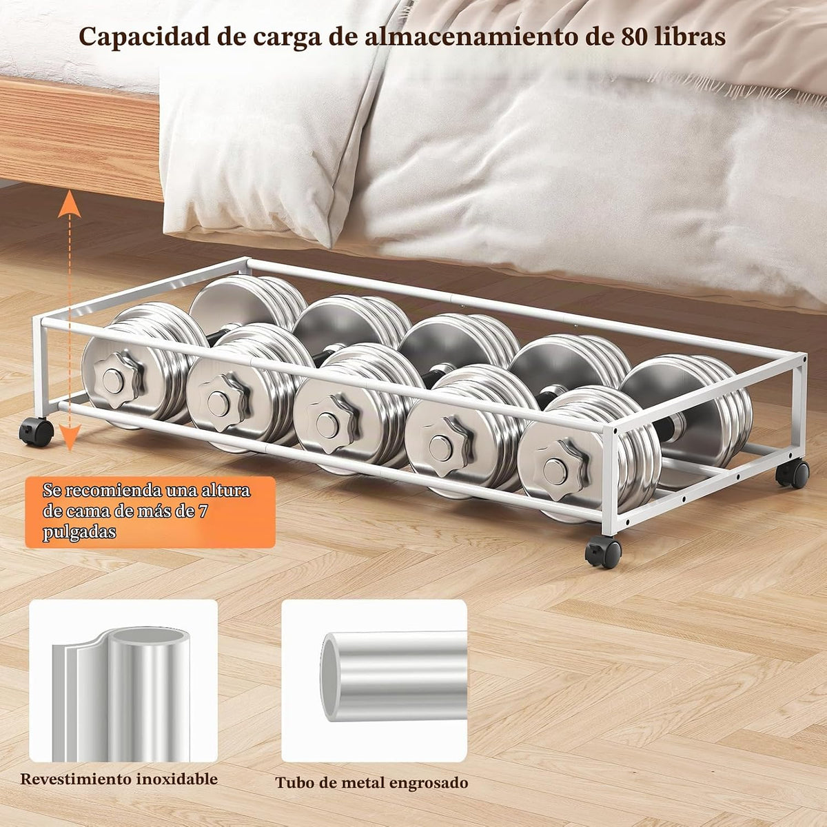 Yecaye Almacenamiento debajo de la cama con ruedas, paquete de 2, c...