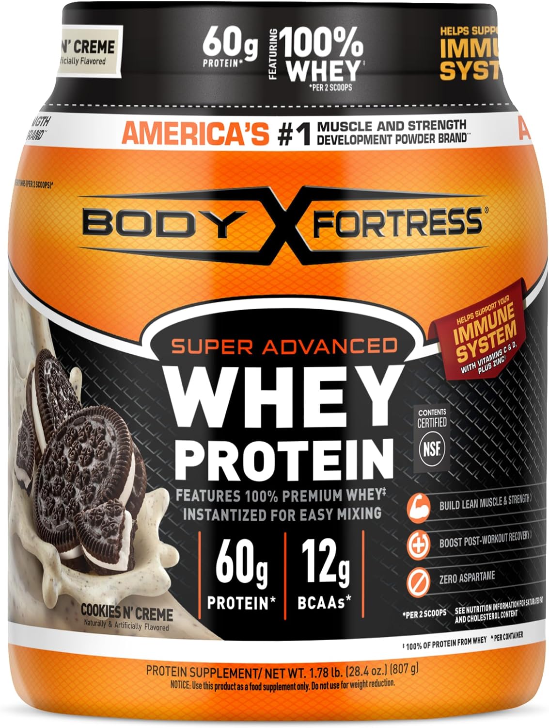 Body Fortress - Proteína de suero de leche en polvo super avanzada,...