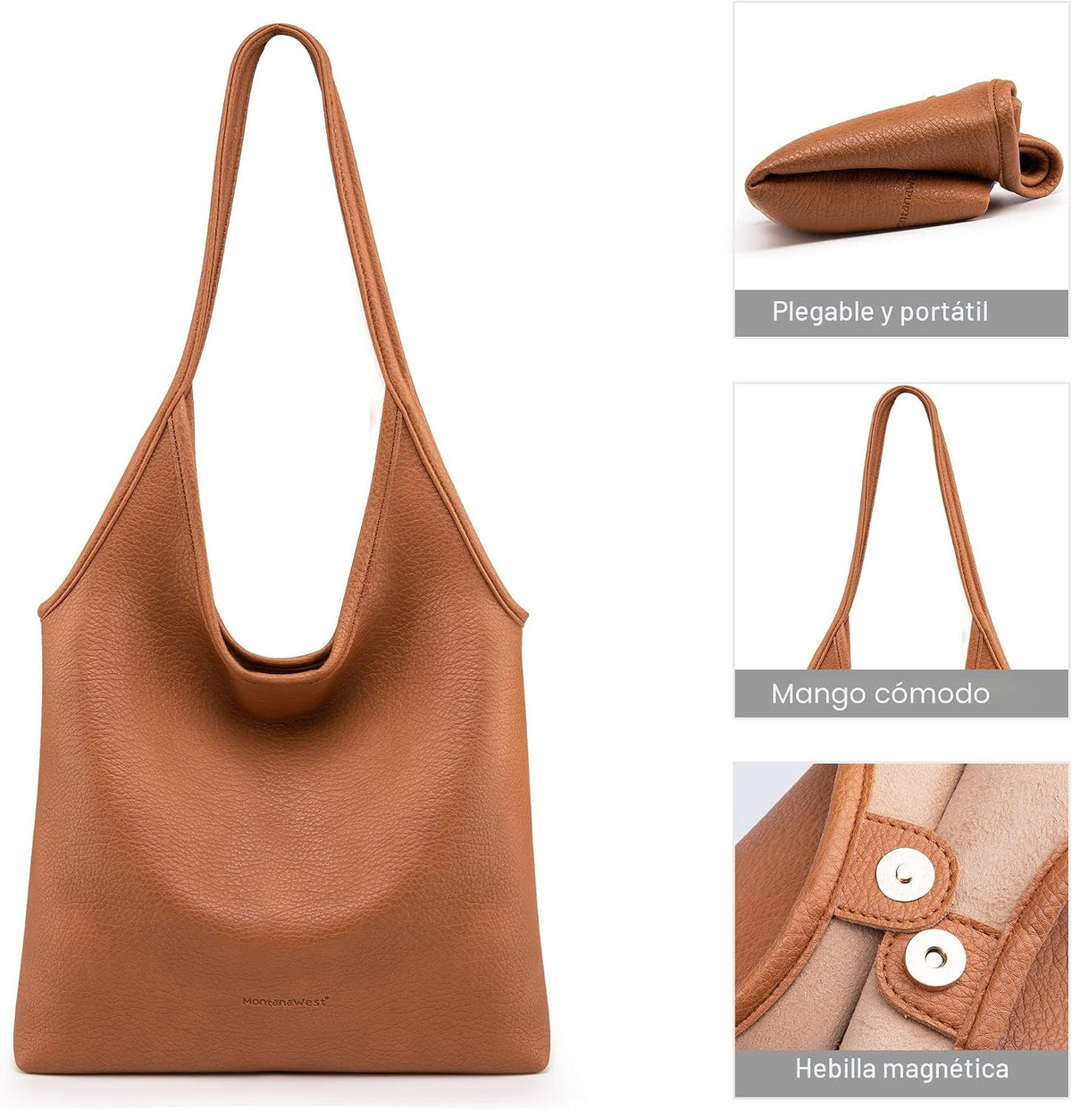 Montana West Bolsos estilo hobo holgados para mujer, bolsos de homb...