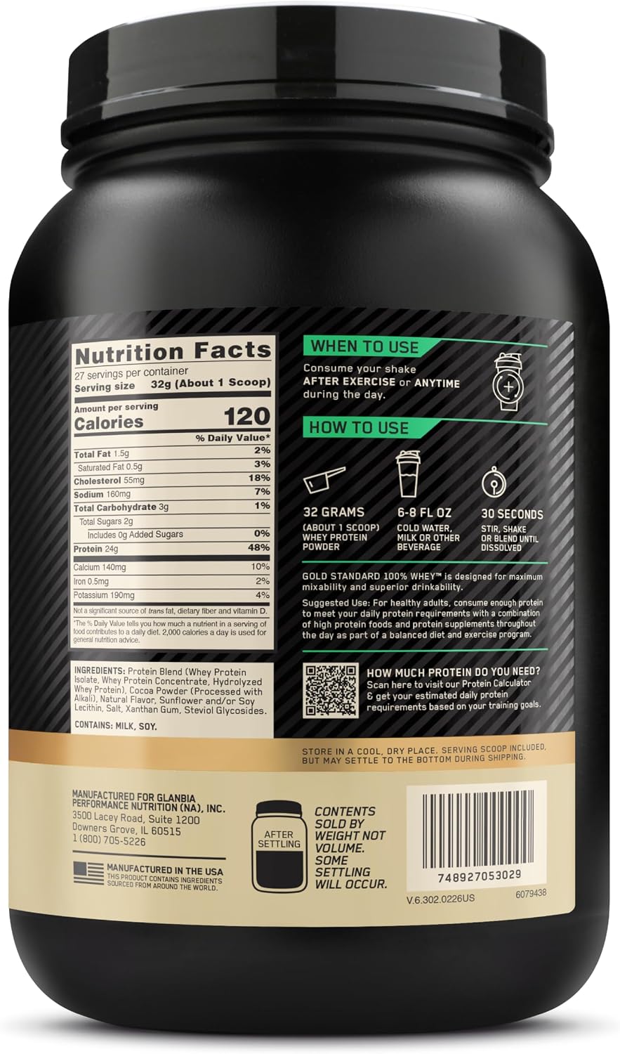 Optimum Nutrition Estándar dorado 100% Proteína de Suero de Leche e...