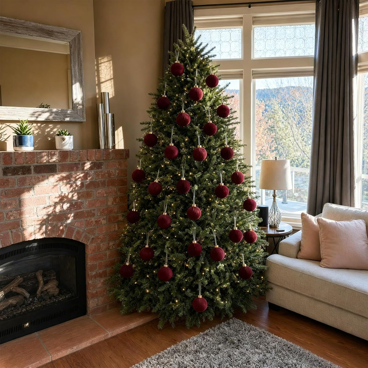Adornos de bola de Navidad de 15 quilates, decoración de árbol de N...