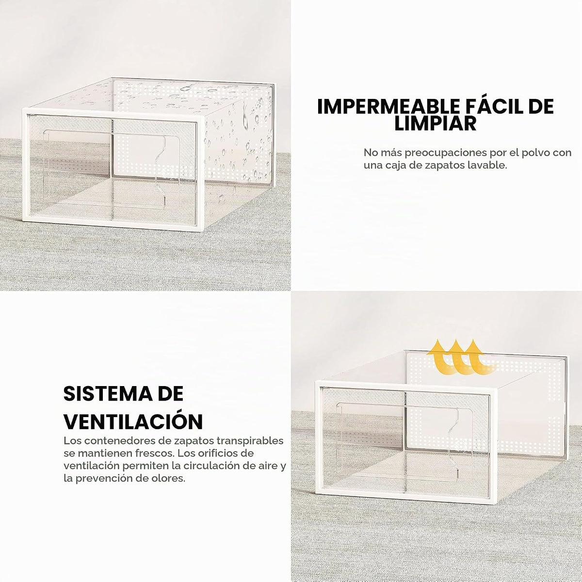 Cajas de almacenamiento de zapatos XXL, paquete de 12, organizador...