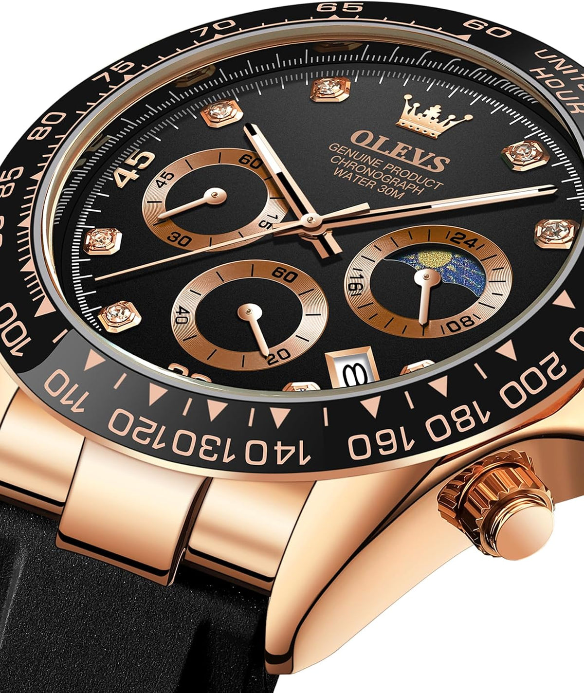 OLEVS Relojes de pulsera analógicos de cuarzo para hombre, cronógra...
