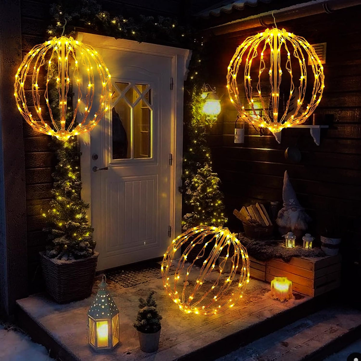 Bolas de luz de Navidad de 16 pulgadas, paquete de 3 decoraciones n...