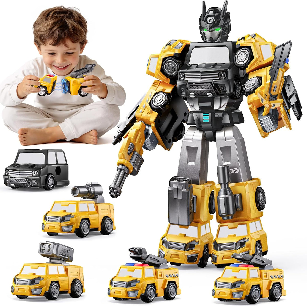 Transforme los juguetes del robot para los niños 4-6, juguete de co...