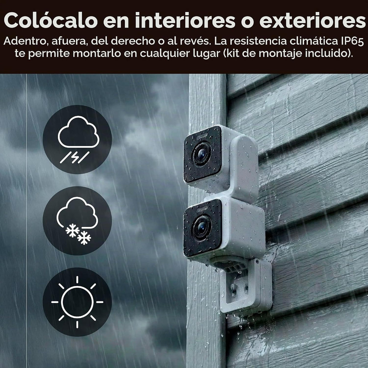 WYZE Duo Cam Pan IP65 2K 360° Pan\/Tilt Cámara de seguridad intelig...