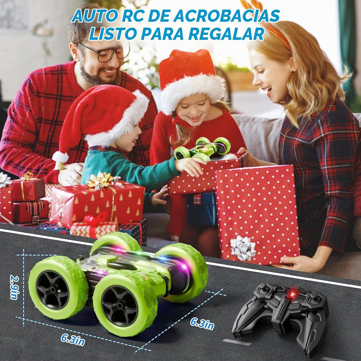 Zalneo - Auto de acrobacias con control remoto \u2013 4WD 360° Flip...