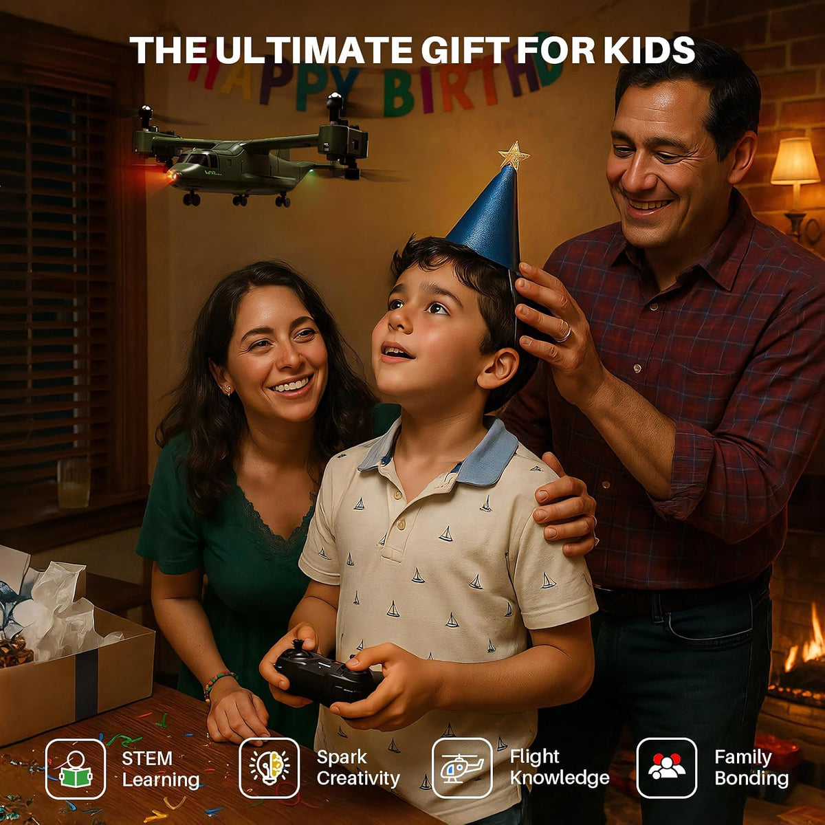 SYMA Avión RC X550, 4CH Tiltrotor para niños y principiantes | 6 mo...