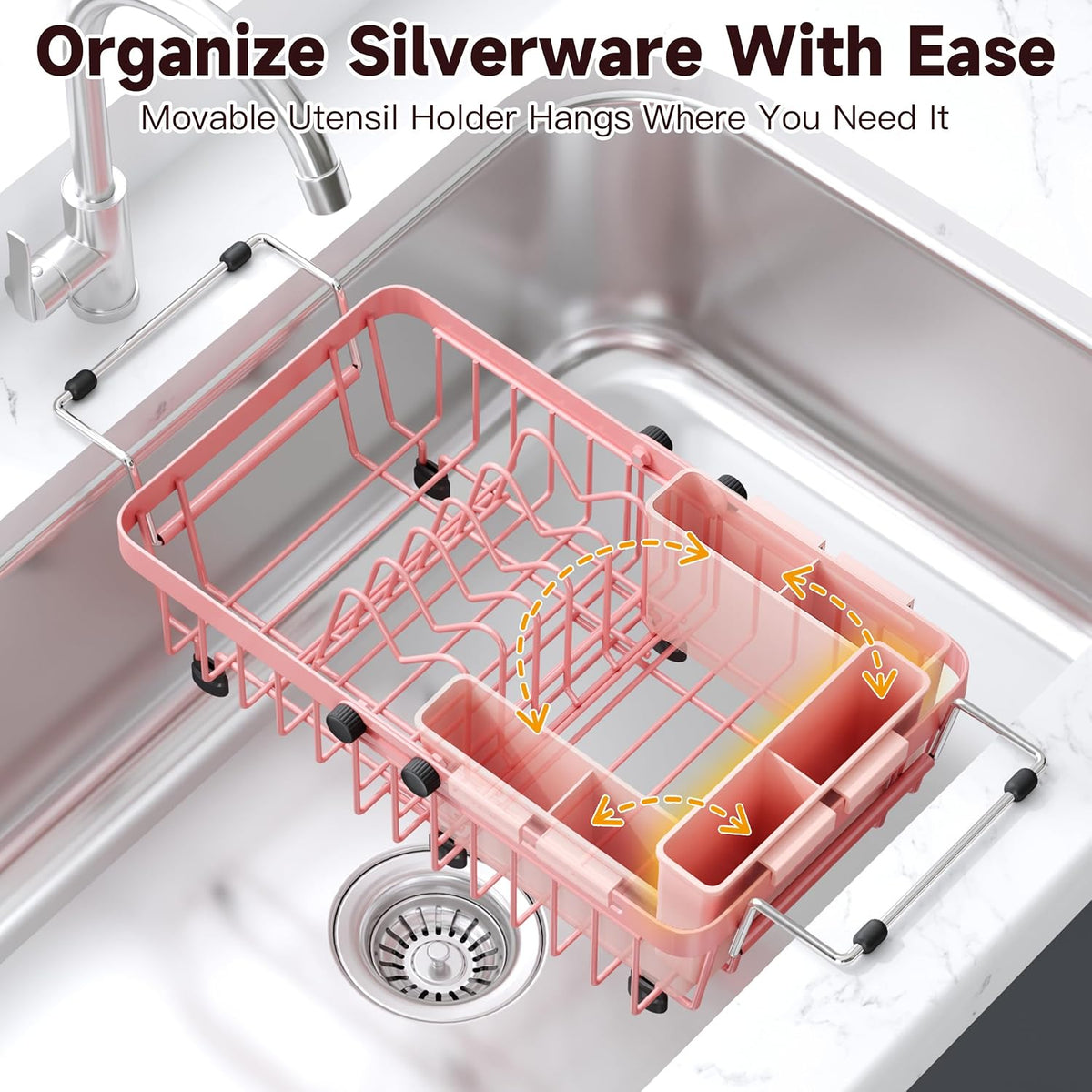 JASIWAY Mini escurridor de platos rosa para apartamentos compactos,...