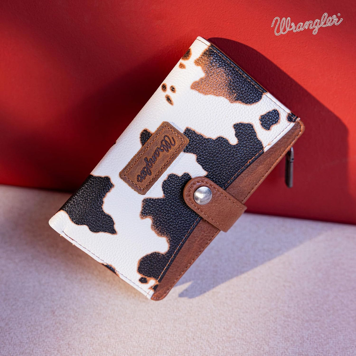 Wrangler - Billetera para mujer con tarjetero plegable, cierre y ve...