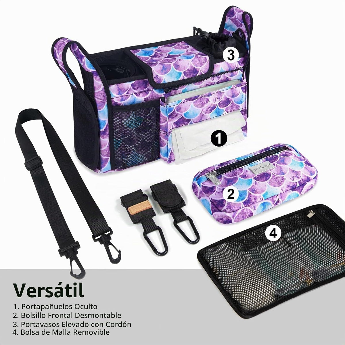 TOPDesign Organizador universal para cochecito de bebé, carrito de...