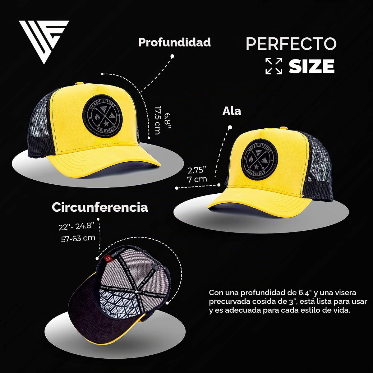 Urban Effort Trucker Hat para hombre – Gorra de béisbol con parte t...