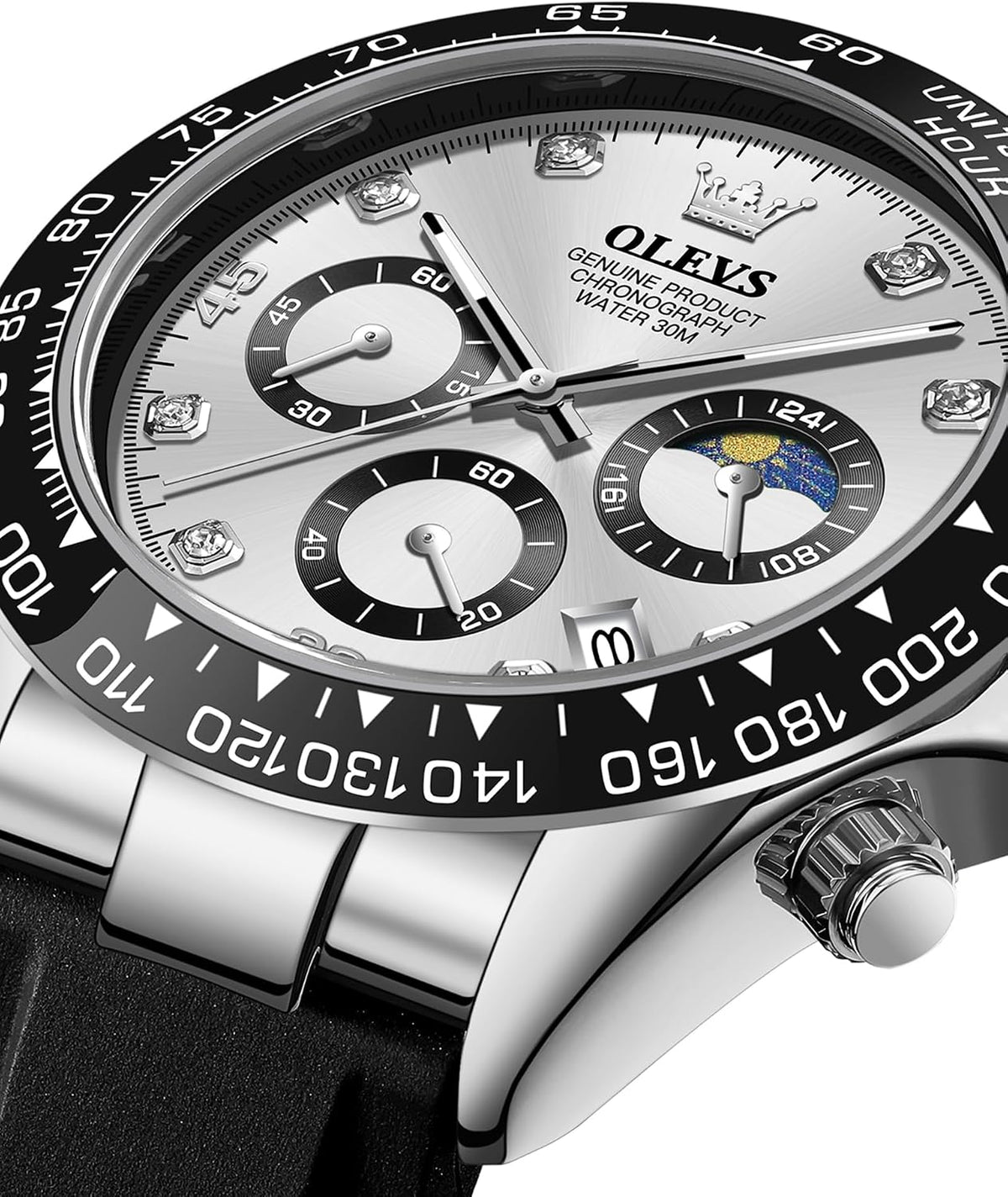 OLEVS Relojes de pulsera analógicos de cuarzo para hombre, cronógra...