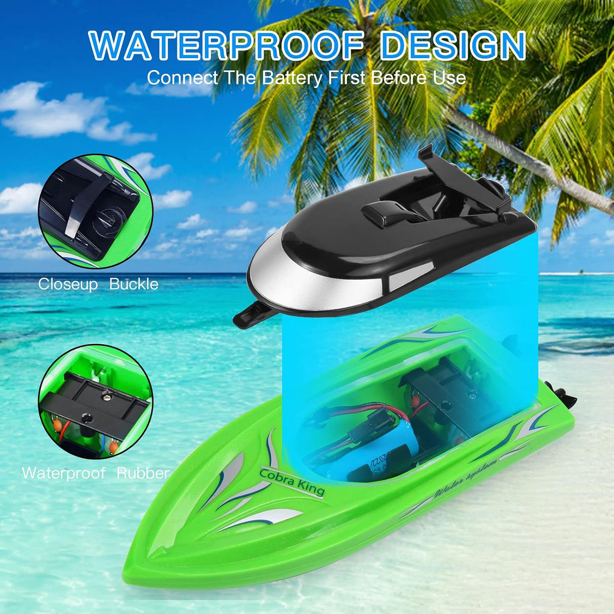 Lumiparty Paquete de 2 botes a control remoto, barcos de control re...