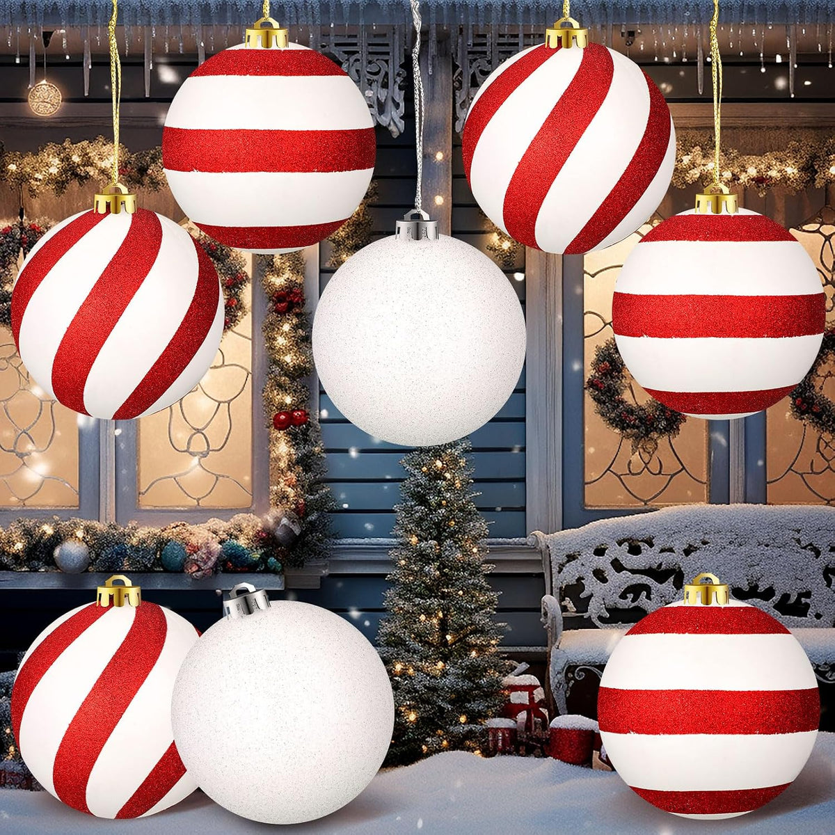 Deekin - Paquete de 8 bolas de adornos de Navidad extra grandes | B...
