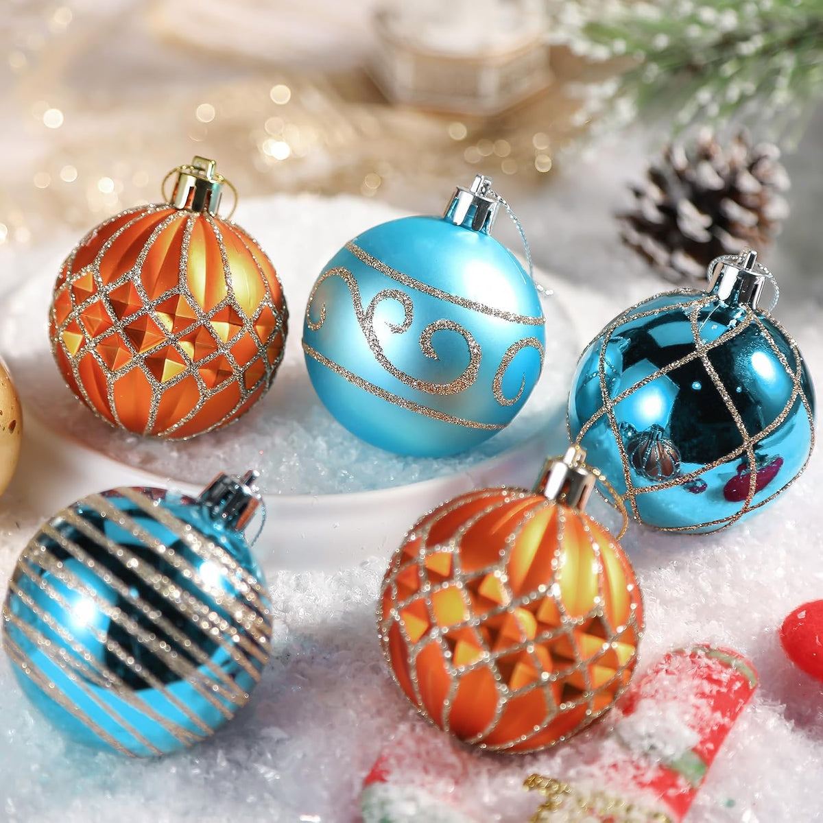 SHareconn - 30 bolas de árbol de Navidad de 2.36 pulgadas, bolas de...