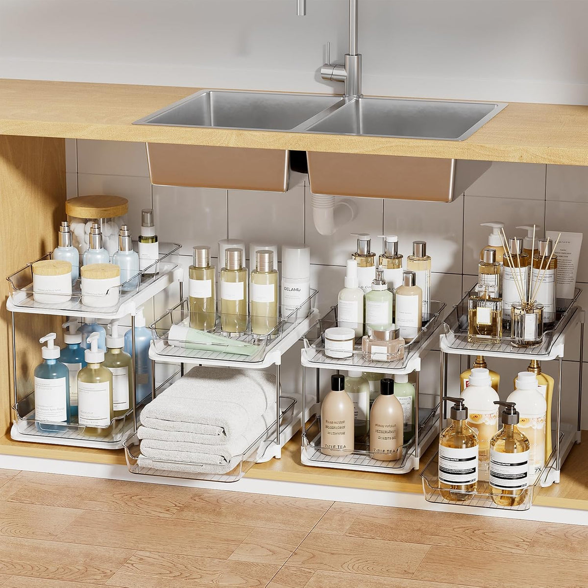Delamu Organizadores y Almacenamiento Multiusos para Baño Debajo de...