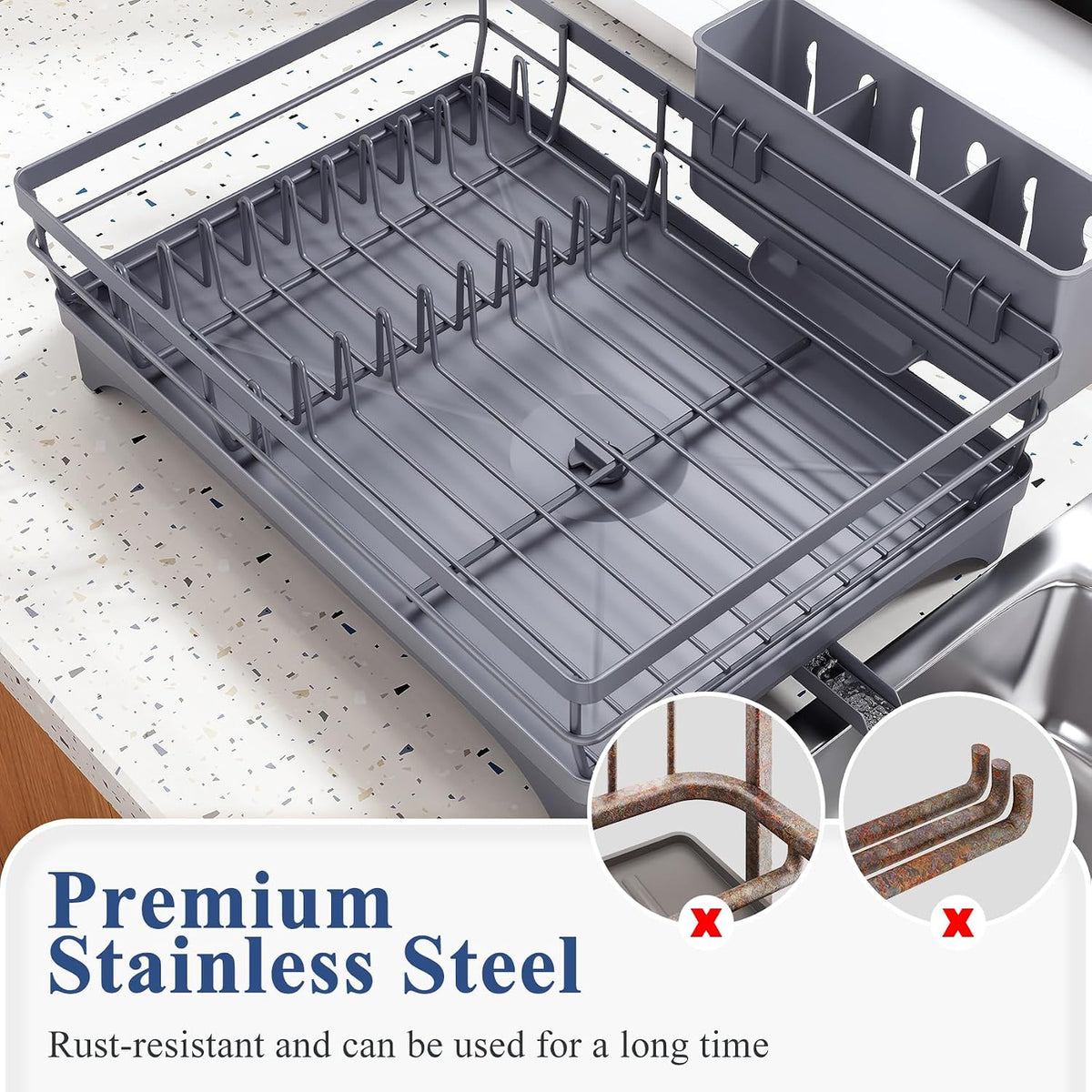 Escurridor de platos para encimera de cocina, escurridor grande con...