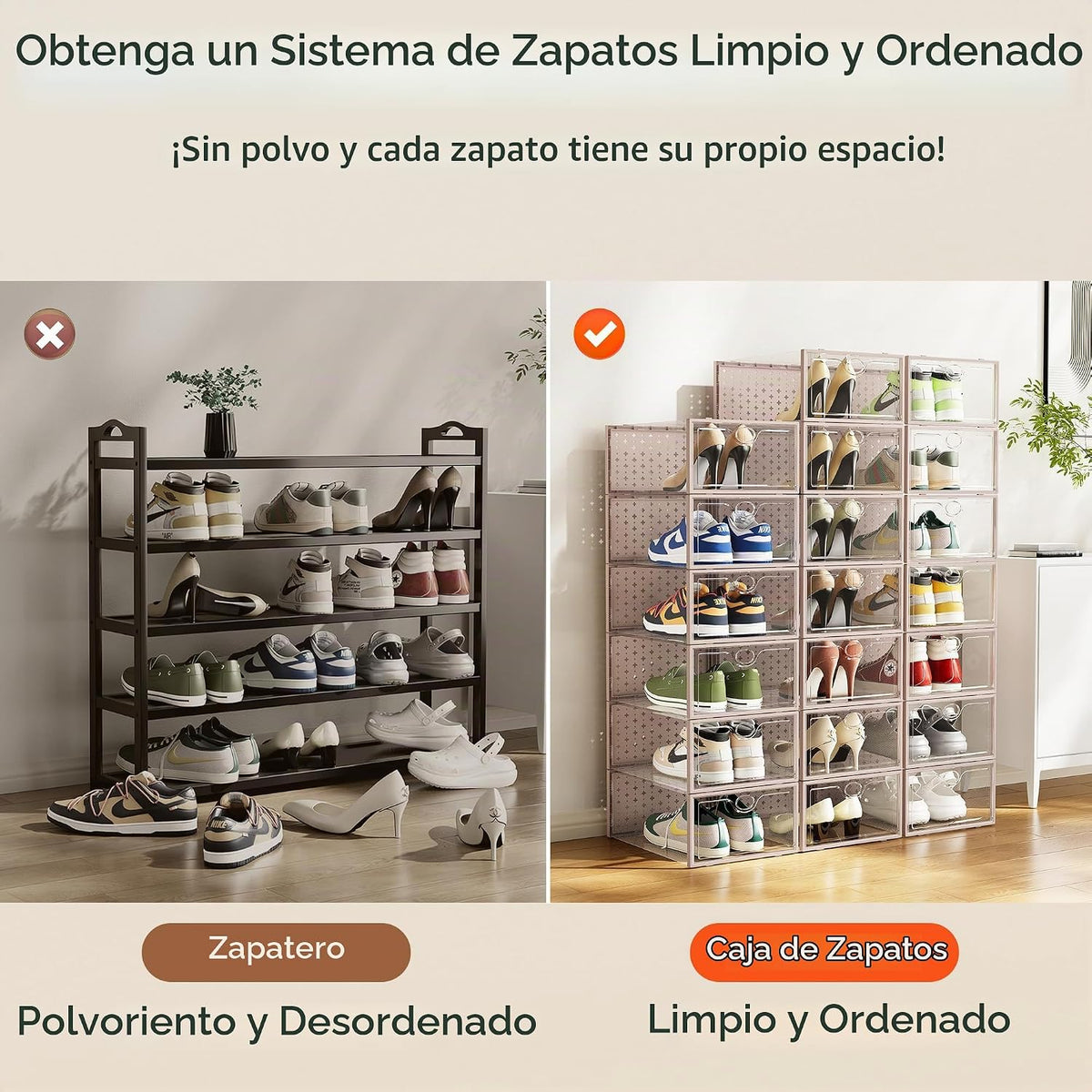 Pinkpum - Paquete de 15 cajas de almacenamiento de zapatos extra gr...