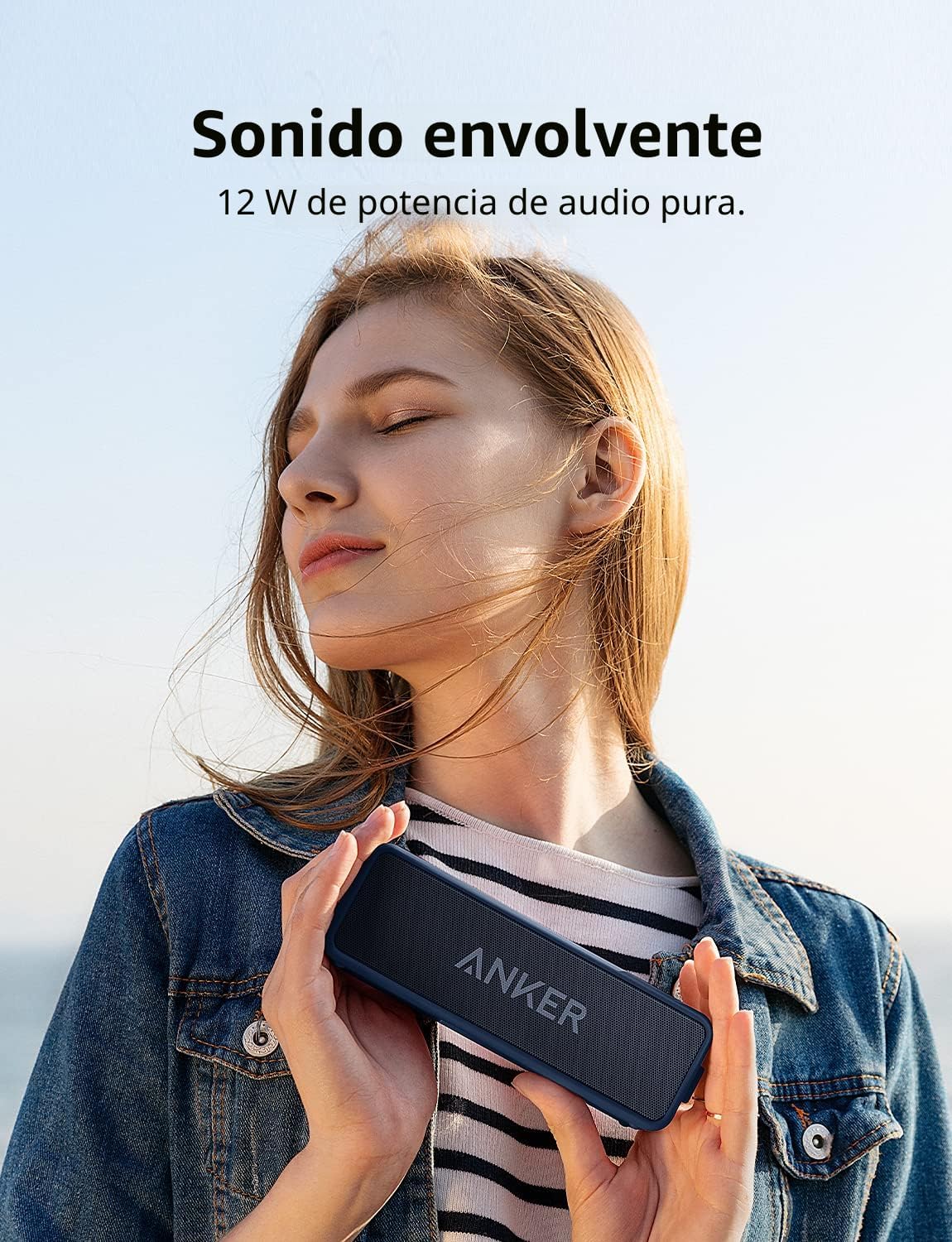 Anker soundcore 2 Altavoz Bluetooth portátil, sonido estéreo, IPX7...