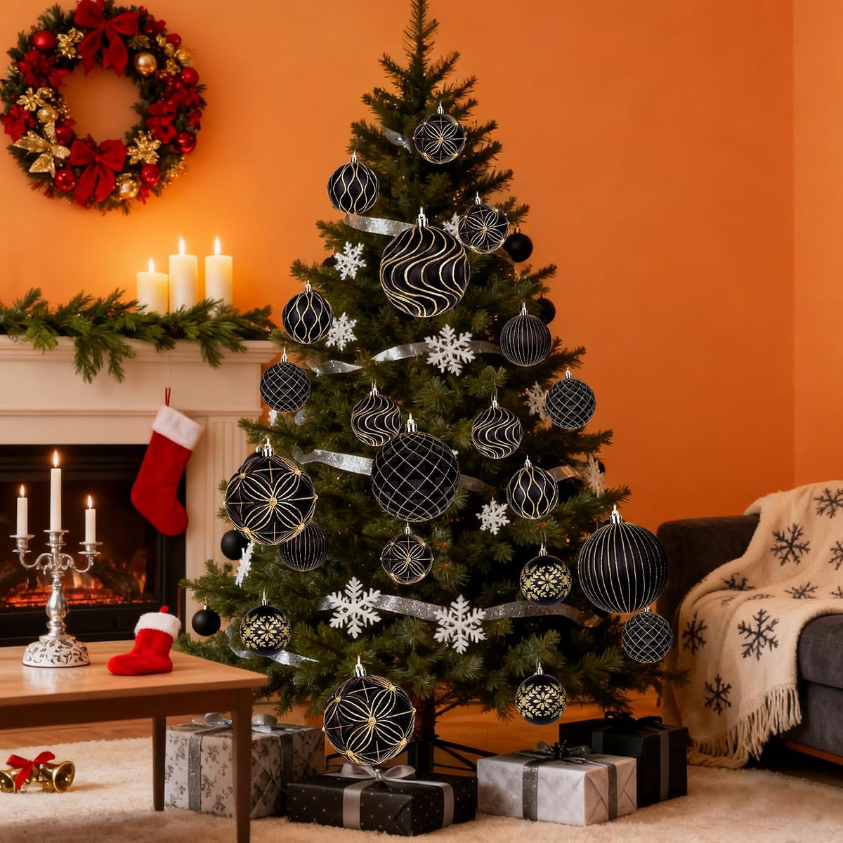 Lanpn 6 bolas de Navidad grandes de 6 pulgadas, decoraciones colgan...