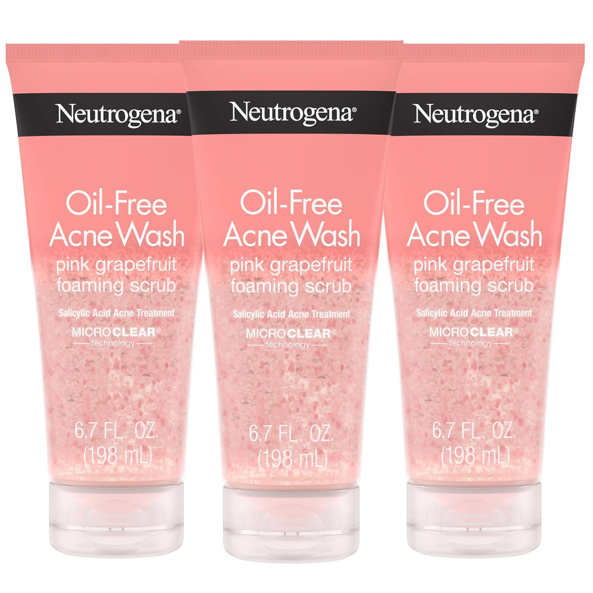 Neutrogena Lavado de cara de acné de pomelo rosa sin aceite con vit...