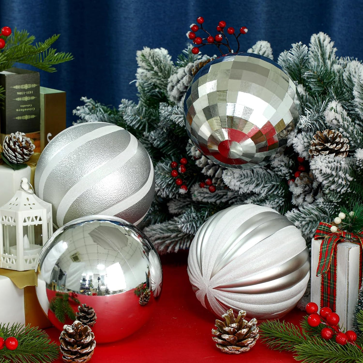 Tigeen - 4 bolas decorativas de Navidad grandes de 6 pulgadas | Ado...