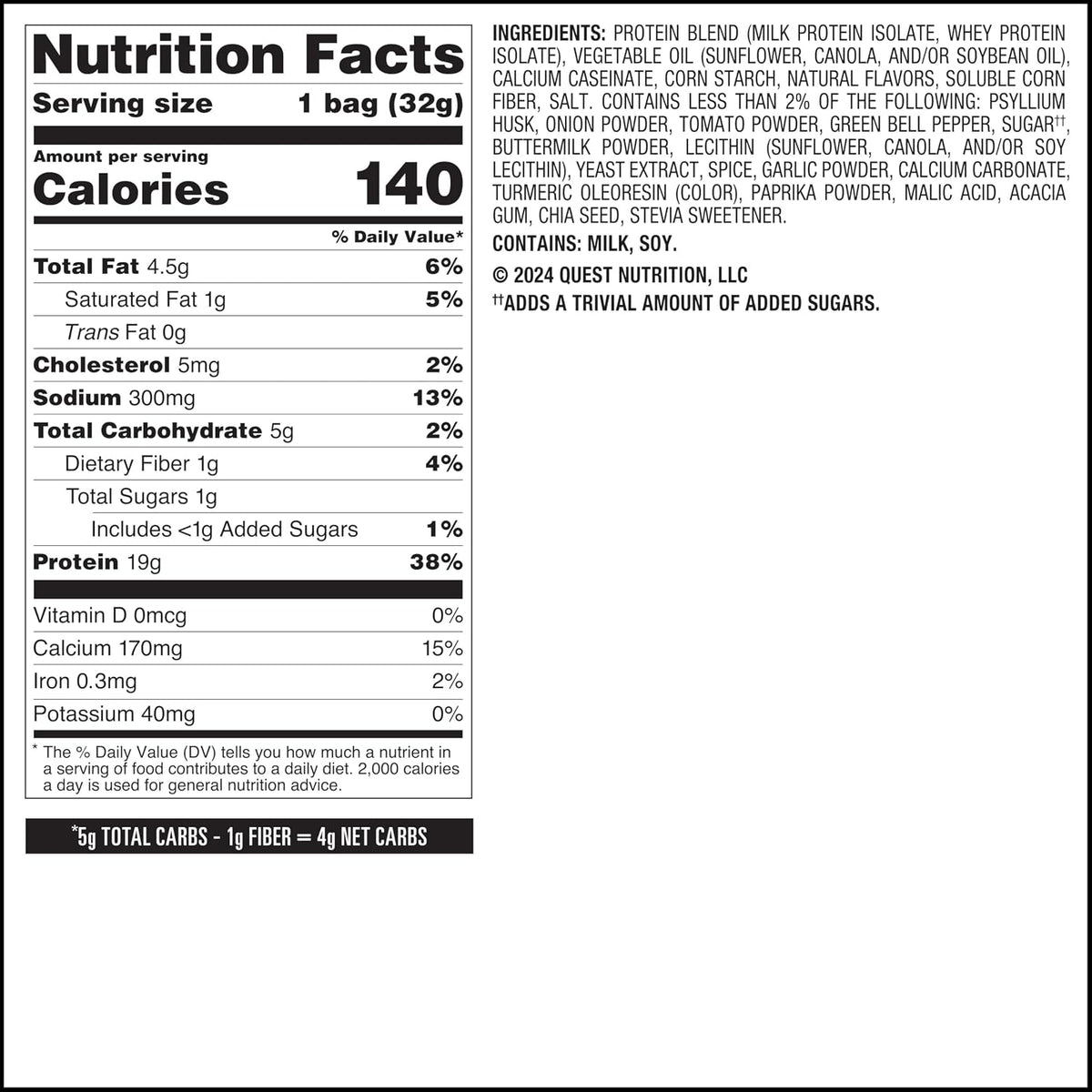 Quest Nutrition - Chips de proteína estilo tortilla, salsa verde, 0...