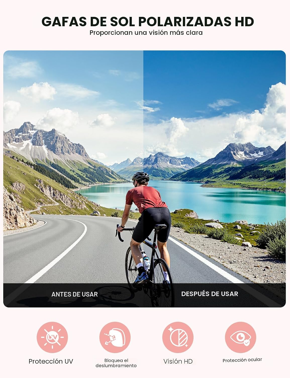 Lamicall Gafas de sol deportivas polarizadas de 0.85 oz para hombre...