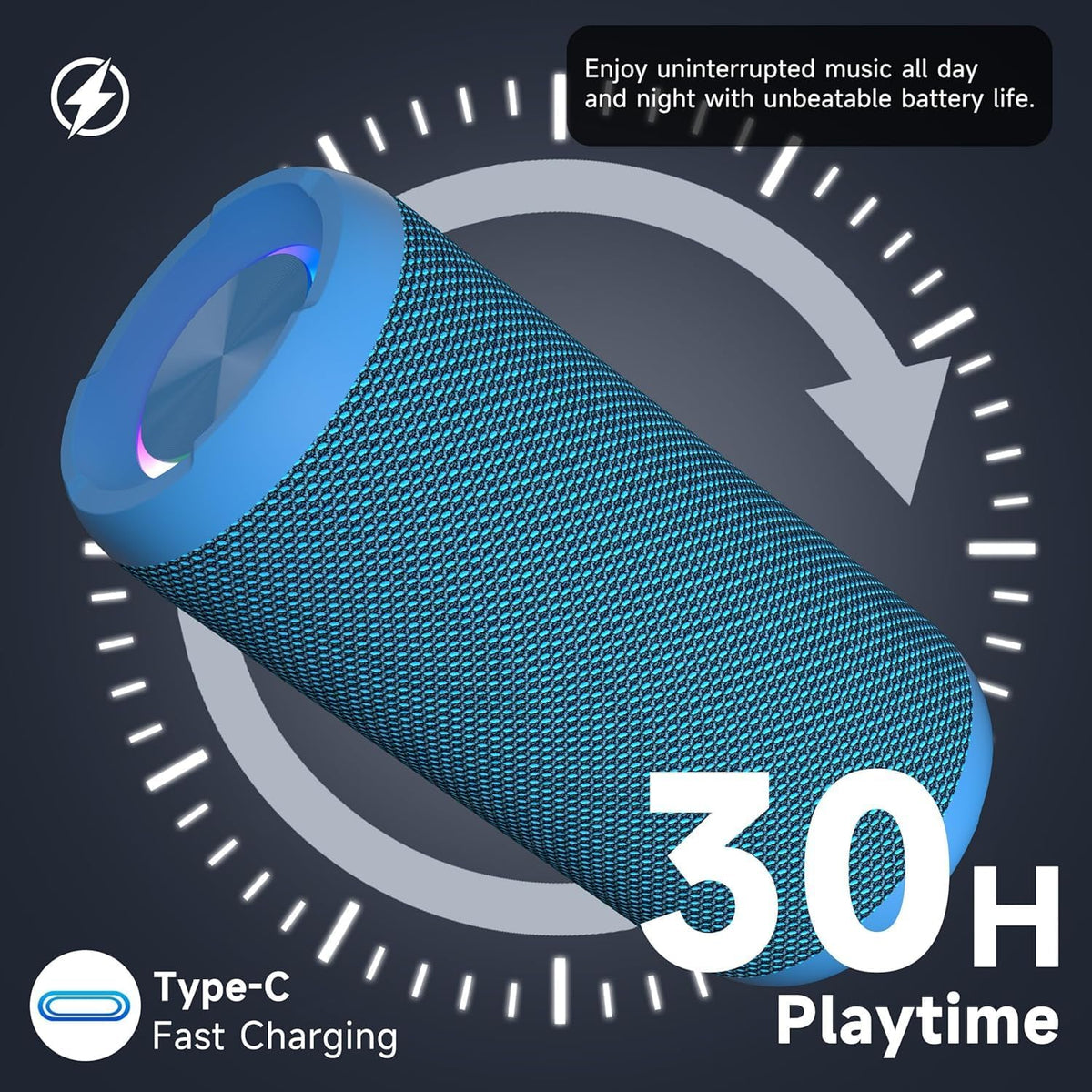 Ortizan X10 Altavoz Bluetooth Portátil, IPX7 Resistente al Agua, In...