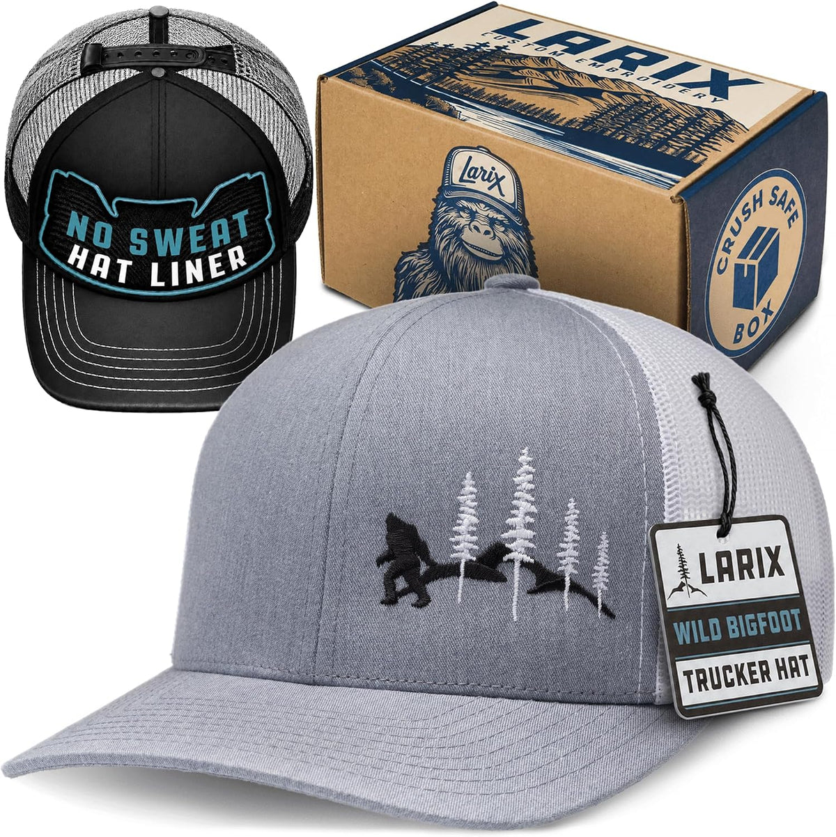 LARIX Trucker Hat Men - Gorra Snapback con parte trasera de malla t...