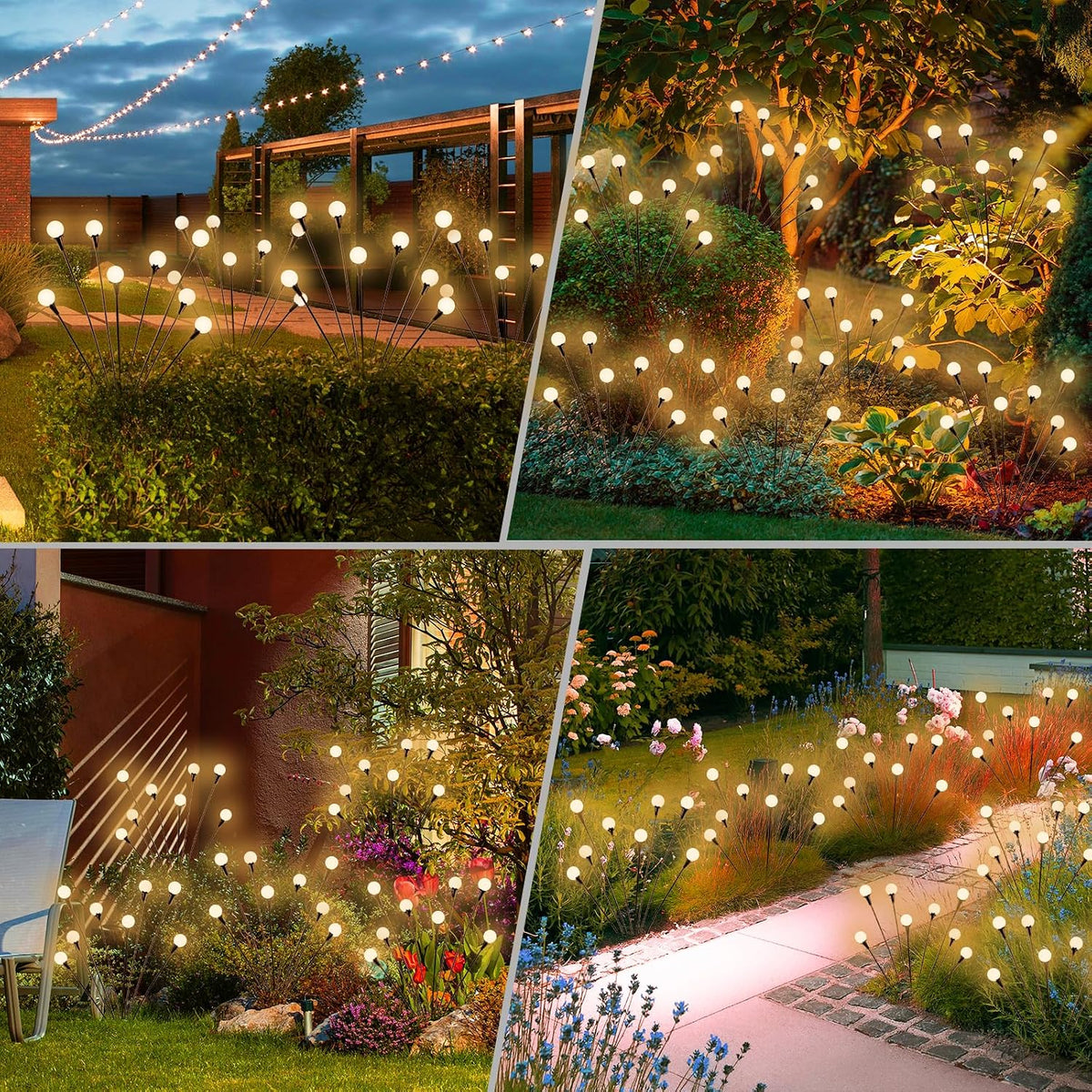Vignuto Luces solares al aire libre resistentes al agua, paquete de...