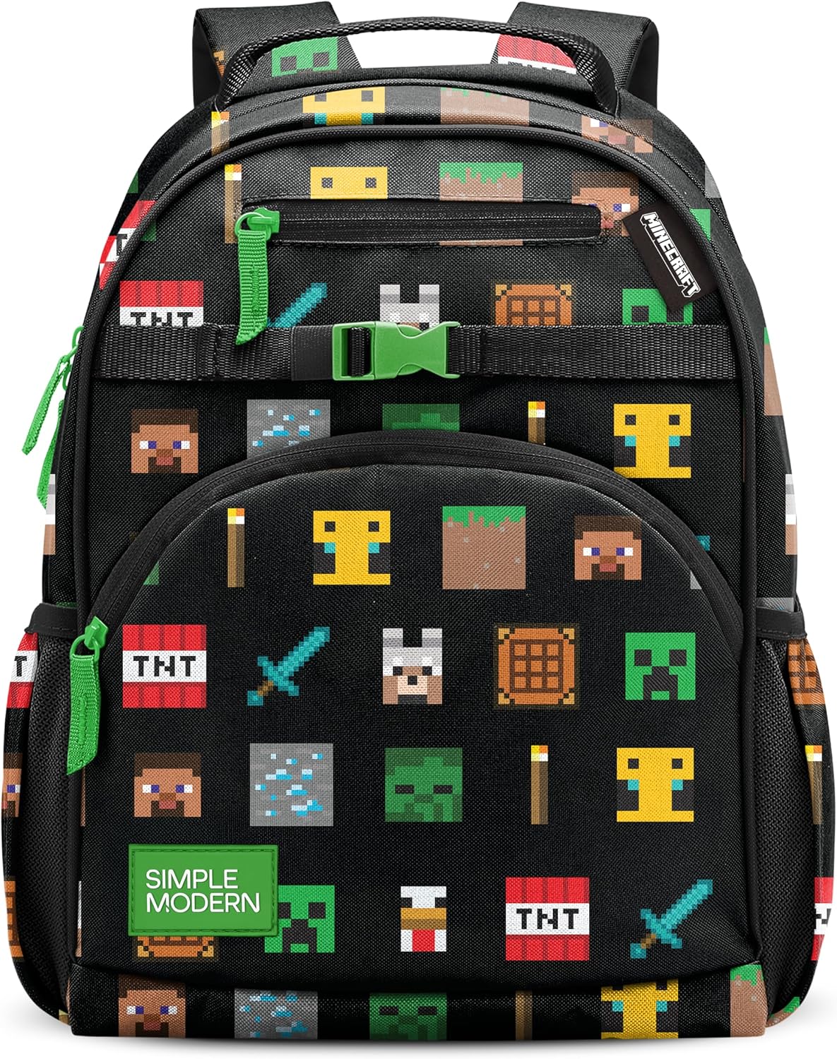 Simple Modern Mochila Minecraft para niñas, niños | 18L | Fletcher...