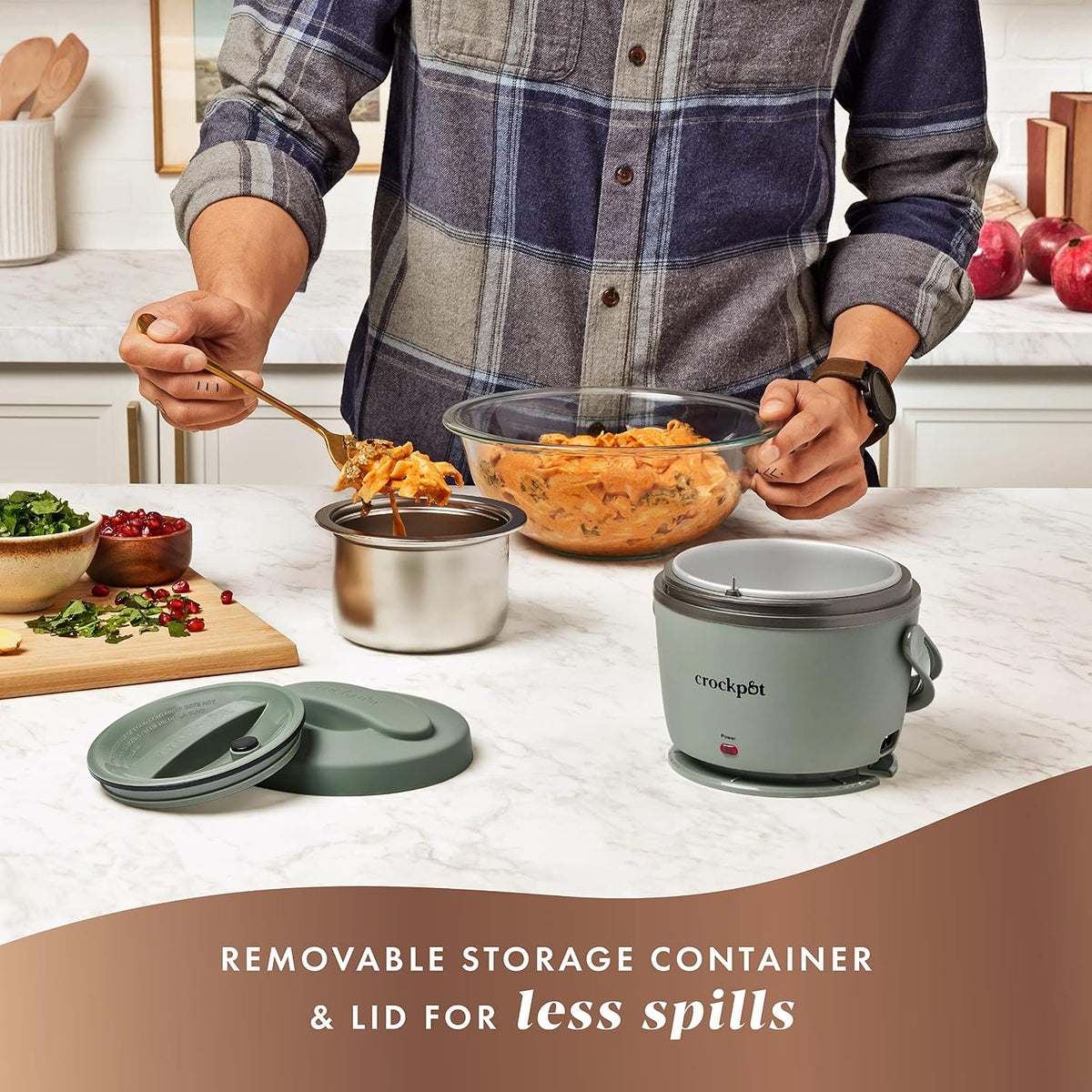 Crock-Pot Lonchera eléctrica portátil de 20 onzas, calentador de al...