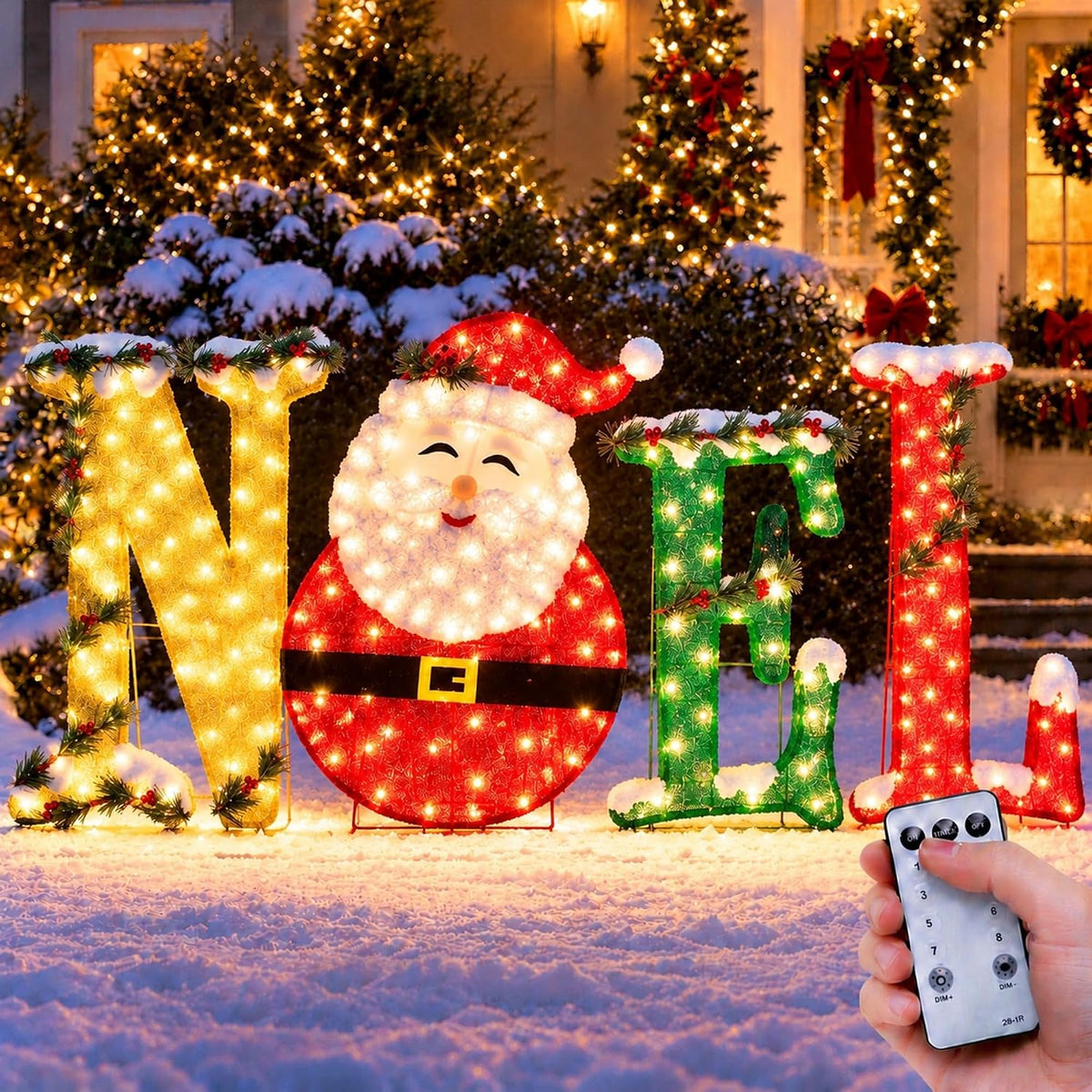 Decoración de letrero de Noel iluminado de Navidad con temporizador...