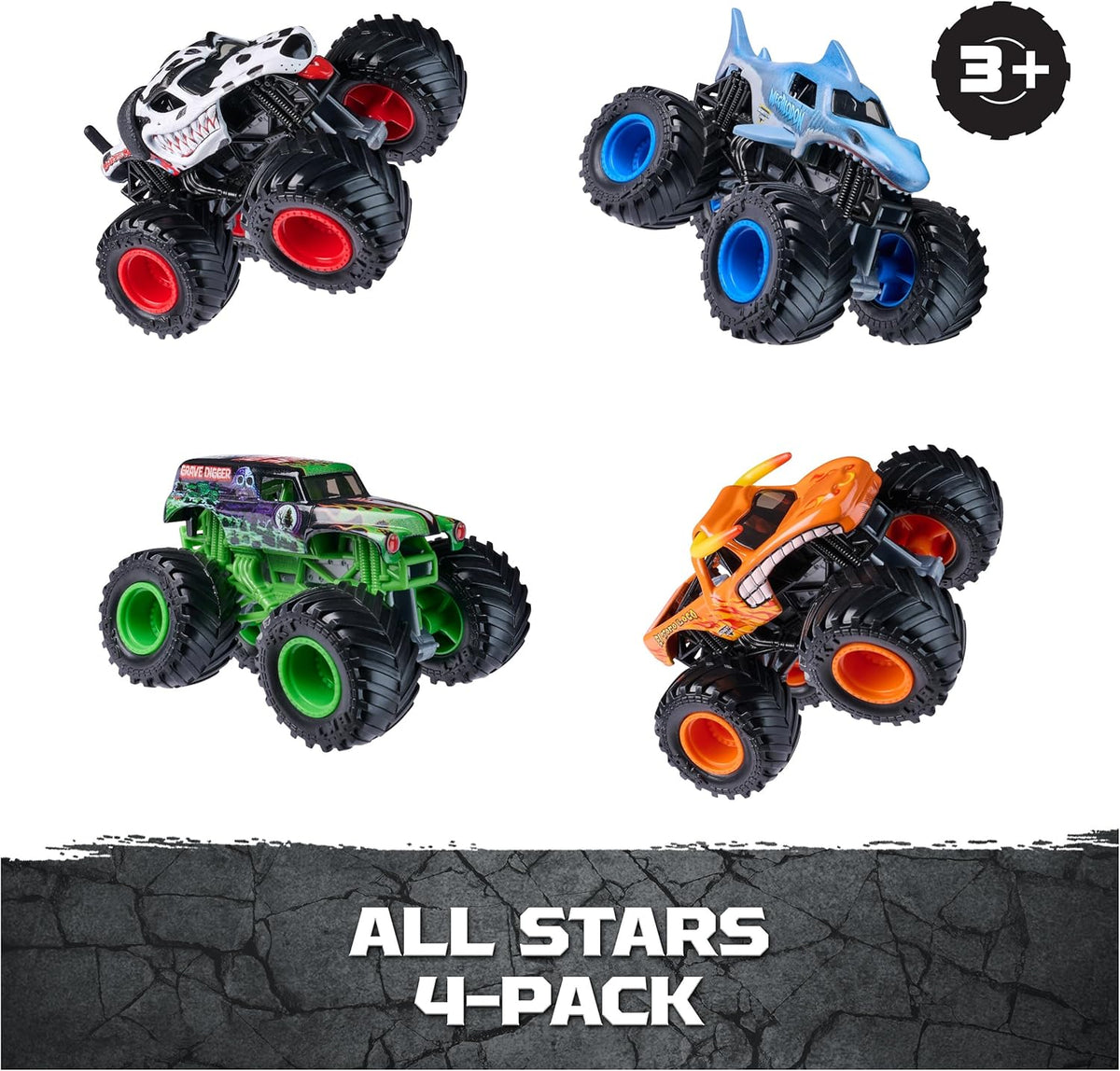 Monster Jam All Stars Monster Trucks, vehículos fundidos a presión...