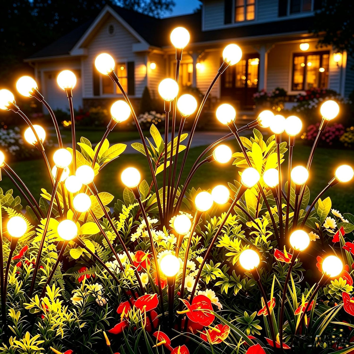 vignuto Luces solares al aire libre impermeables 4 paquetes de 32 L...
