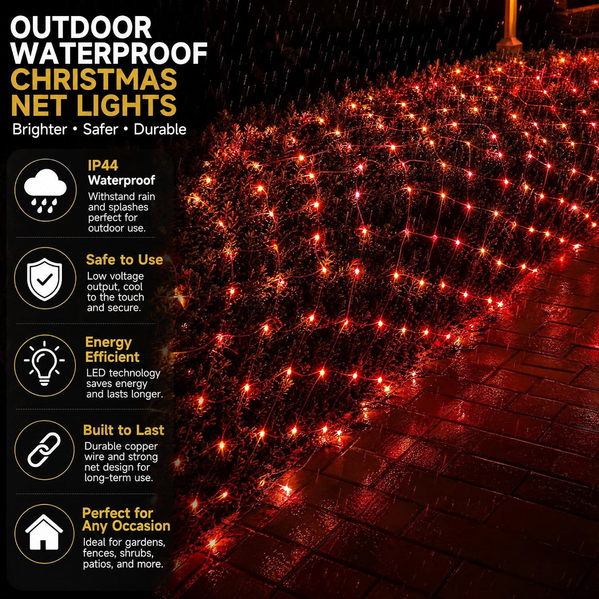 Dazzle Bright - Luces de red de Navidad, 360 LED de 12 pies x 5 pie...
