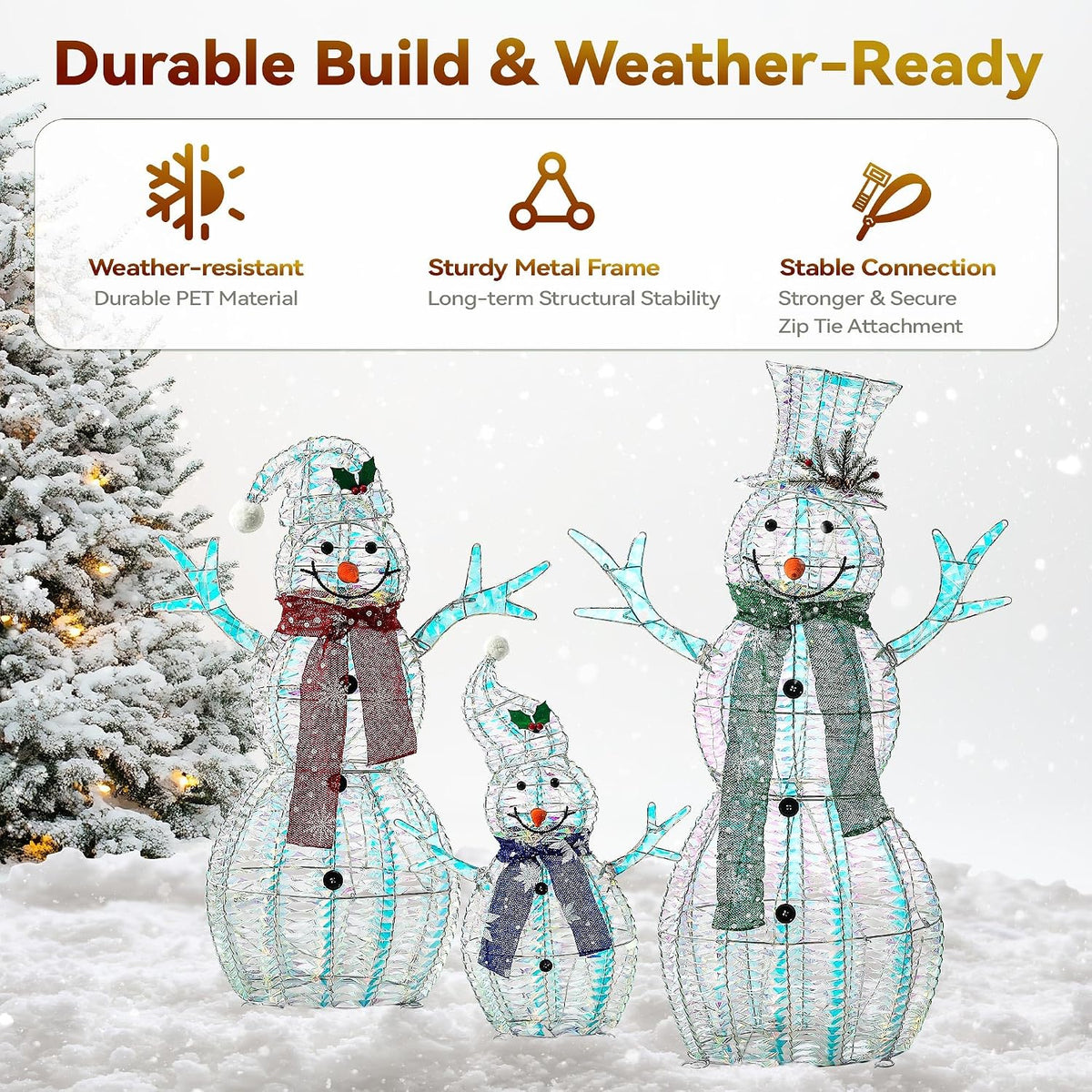 Ultym Decoraciones familiares grandes de muñeco de nieve navideño c...