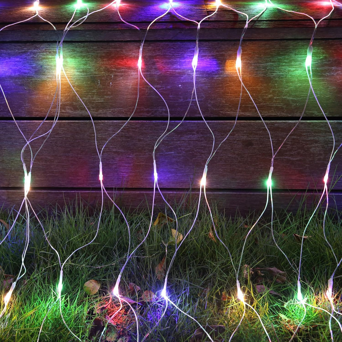 Joomer Paquete de 2 luces de red de Navidad de 12 pies x 5 pies, lu...