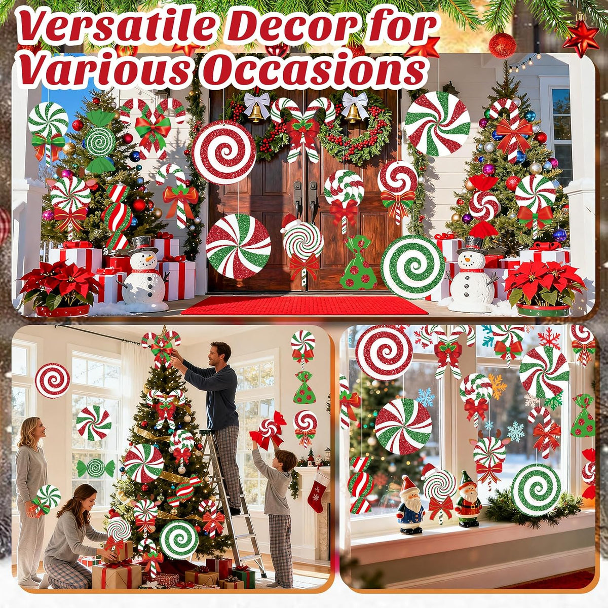 18 piezas de decoraciones de Navidad para exteriores, adornos de pa...