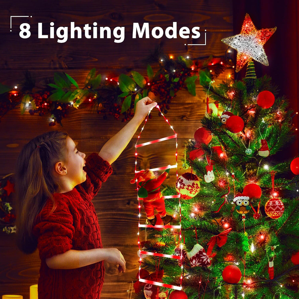 Toodour Luz LED de Navidad, luces decorativas de escalera de Navida...
