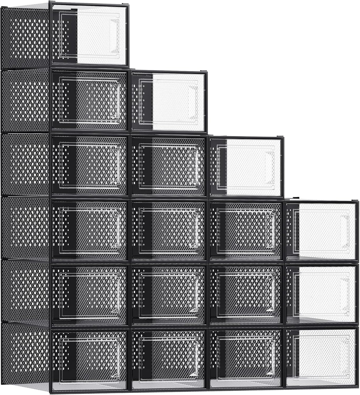 SONGMICS Cajas de zapatos, caja de plástico transparente, paquete d...