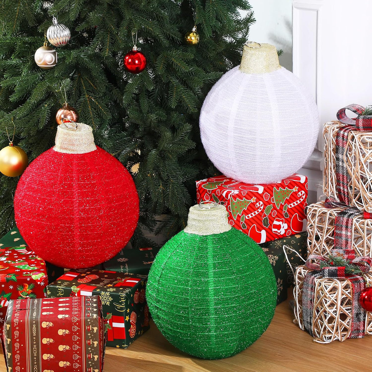 3 bolas de Navidad grandes de 12 pulgadas, adornos emergentes, purp...