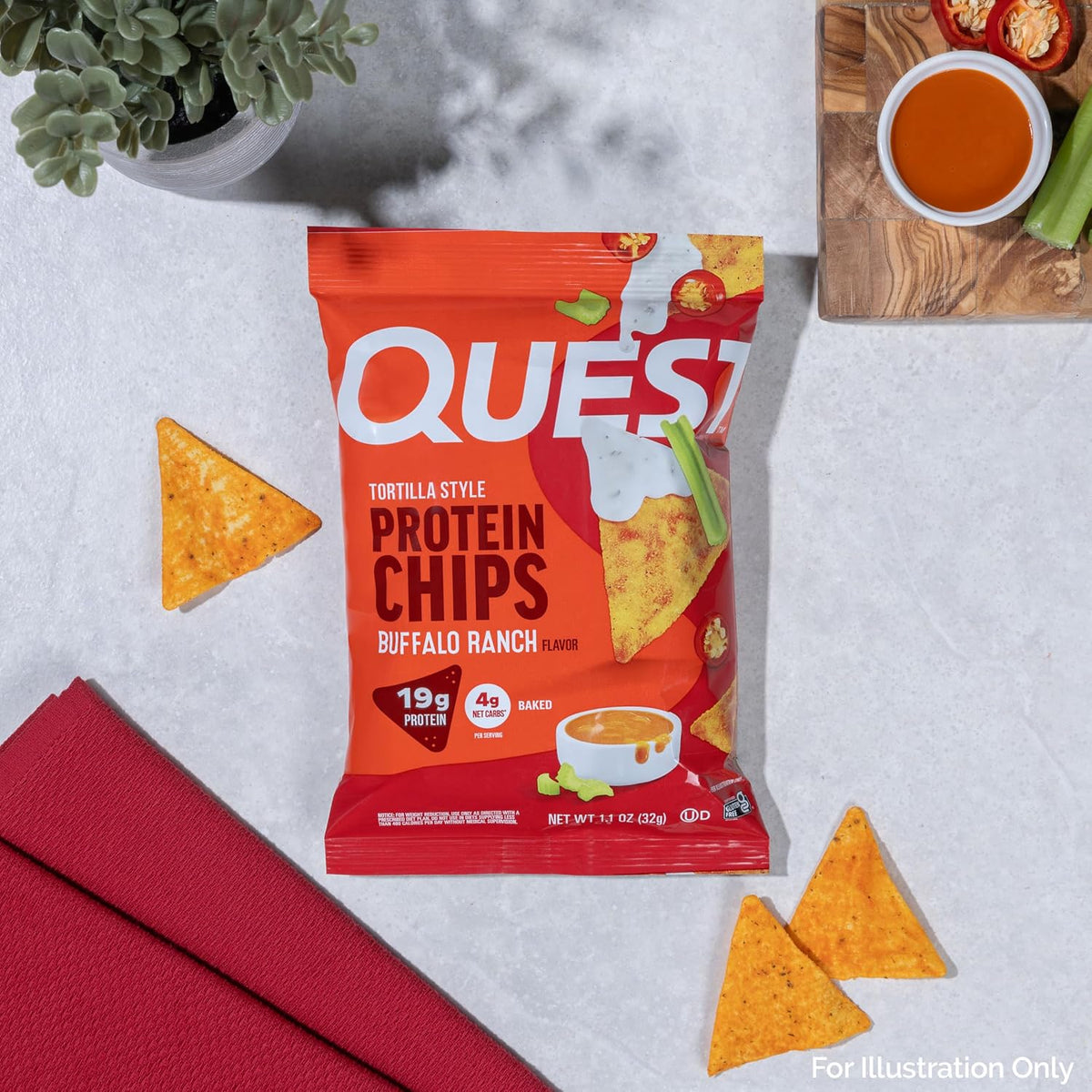 Quest Nutrition Buffalo Ranch - Chips de proteína estilo tortilla |...