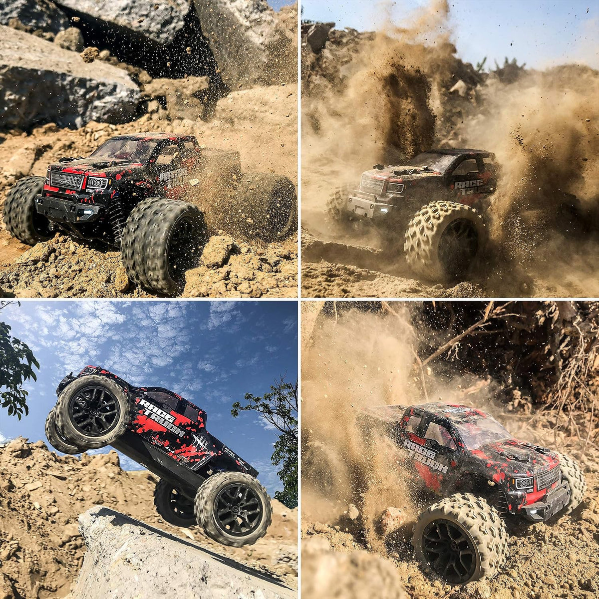 HAIBOXING 1\/18 4WD RC Truck 36KM\/H impermeable 2 baterías 2.4G co...