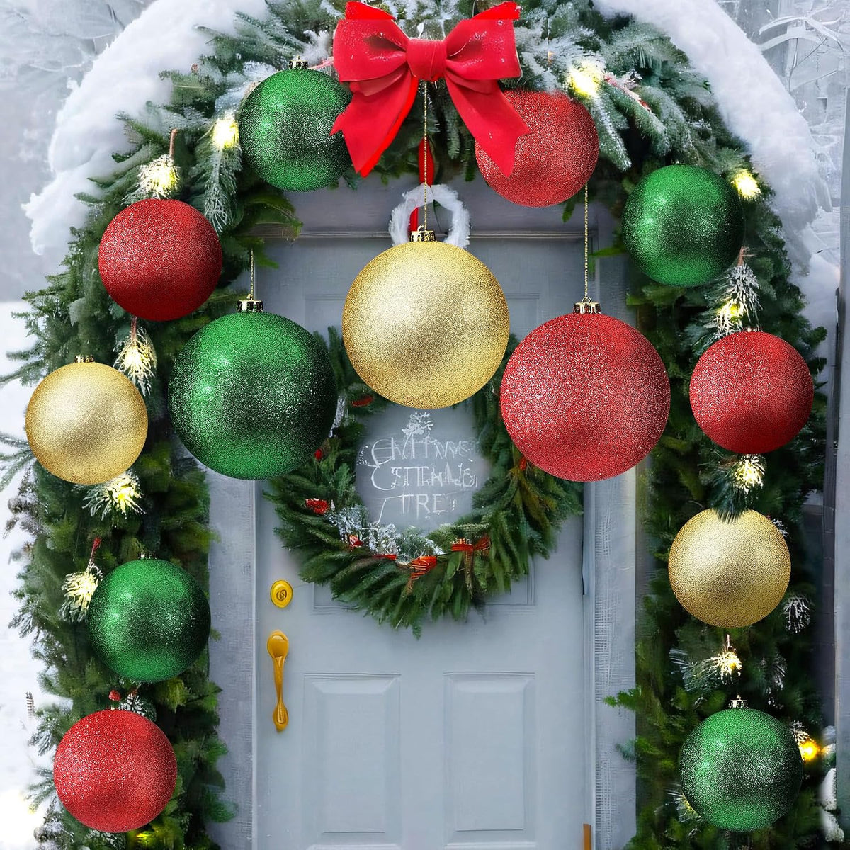 Deekin - Paquete de 8 bolas de adornos de Navidad extra grandes, co...