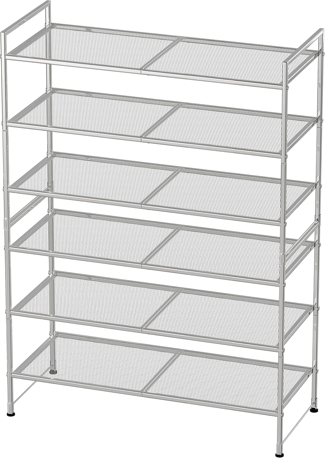 Simple Houseware Zapatero apilable de malla de 3 niveles, color pla...